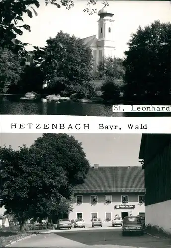 Ansichtskarte Hetzenbach GASTHOF ZUR LINDE, div. Autos, St. Leonhard 1970