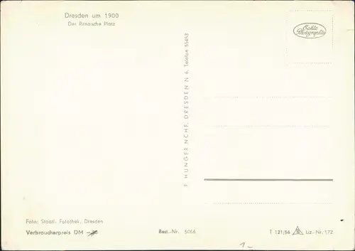 Innere Altstadt-Dresden Pirnaischer Platz (alte Reprint-Ansicht anno 1900) 1956