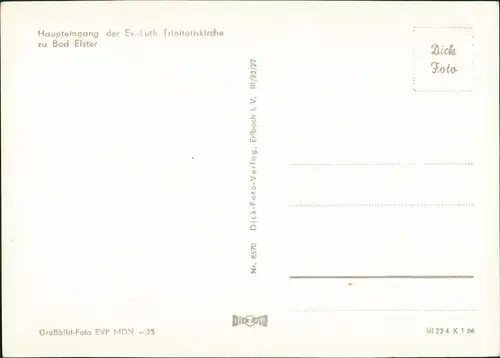 Bad Elster Haupteingang der Ev.-Luth. Trinitatiskirche, Kirche Church 1966