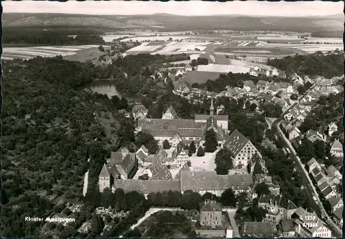 Ansichtskarte Maulbronn Kloster vom Flugzeug aus, Luftbild, Luftaufnahme 1960