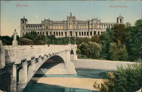 Ansichtskarte Haidhausen-München Maximilianeum Goldfenster 1912