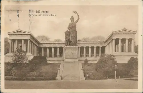 Ansichtskarte Ludwigsvorstadt-München Bavaria mit Ruhmeshalle 1929
