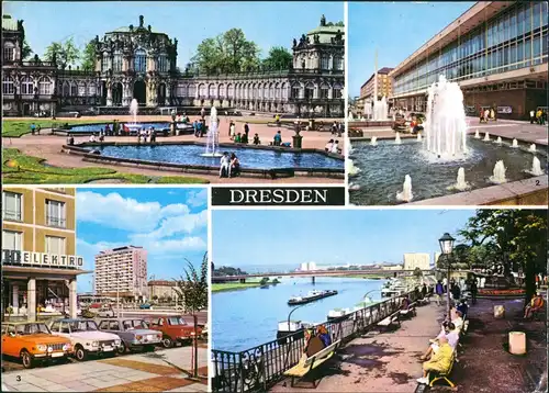 Dresden Zwinger, Kulturpalast, Pirnaische Platz, Brühlsche Terrasse 1977