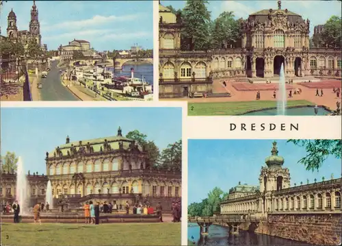 Ansichtskarte Dresden Stadt, Zwinger, Dampfer 1967