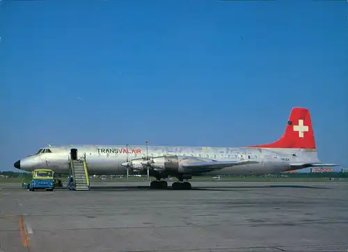 Postkaart Rotterdam Rotterdam Transvalair Canadair CL-44 Flugzeug 1979