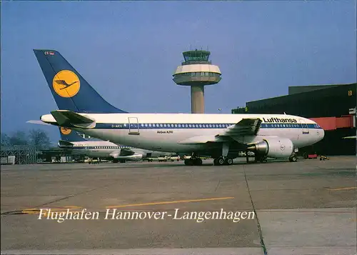Ansichtskarte Hannover Airbus A310 Lufthansa Langenhagen Flugzeug 1984