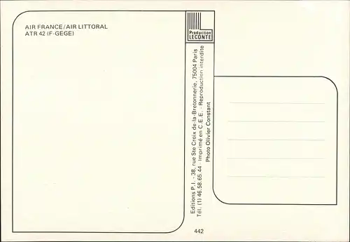 Ansichtskarte  ATR 42 (F-GEGE) AIR FRANCE/AIR LITTORAL 1983