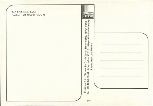 Fokker F-28-4000 (F-GDUY) AIR FRANCE/T.A.T. Flugwesen - Flugzeuge 1985