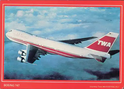 Ansichtskarte  Flugwesen - Flugzeuge TWA Boeing 747 1985