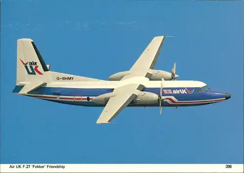 Ansichtskarte  Air UK F.27 'Fokker' Friendship Flugwesen - Flugzeuge 1984