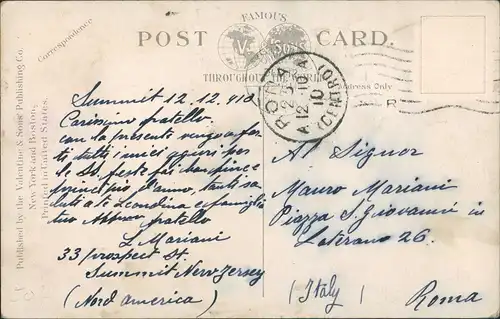 Postcard New York City Hochbahn, Lower Broadway Whitehall Building 1910