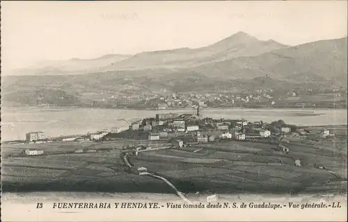 Hendaye Hendaia FUENTERRABIA Y HENDAYE Vista tomada desde  Guadalupe 1905