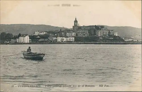 Hondarribia FUENTERRABIA Vista general tomada des de el Bidasoa 1910