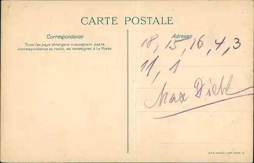 Postcard Algier دزاير Place de la République Cafe D`Alger 1910