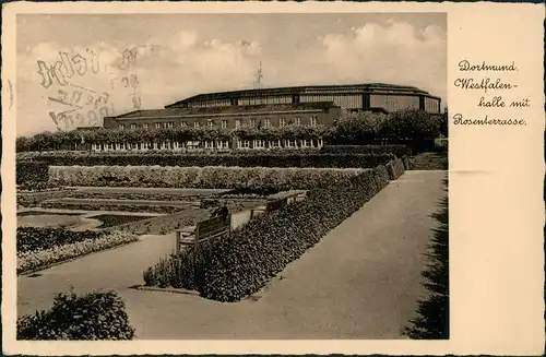 Ansichtskarte Dortmund Westfalenhalle und Rosenterrasse 1941