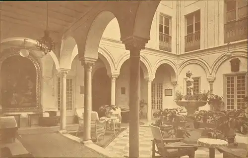 Sevilla Hotel Simon de Sevilla Patio del Mismo, Innenansicht 1930