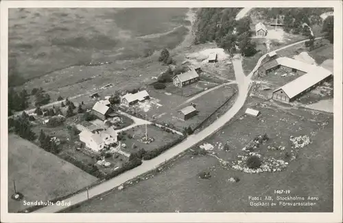 .Schweden Sverige Sandshults Gard Godkänt av Försvarsstaben Aerial View 1955
