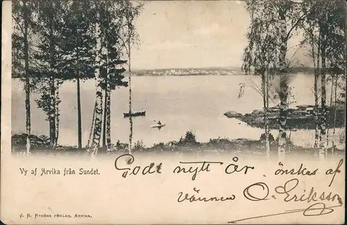 Postcard Arvika Vy af Arvika fran Sundet Fernansicht mit See 1904