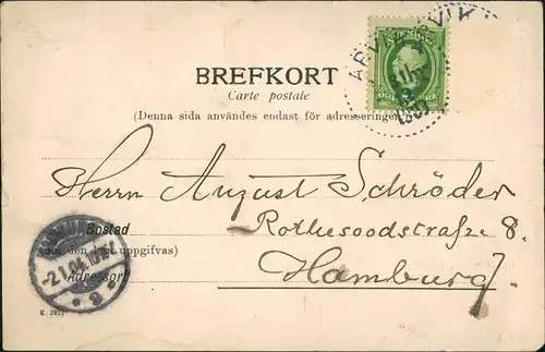 Postcard Arvika Vy af Arvika fran Sundet Fernansicht mit See 1904