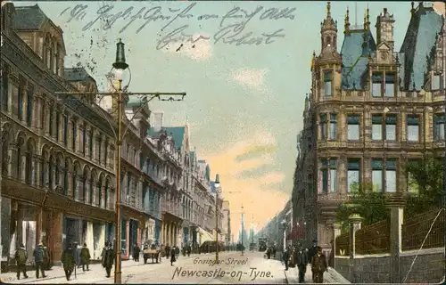 Newcastle upon Tyne Grainger Street 1903   gelaufen nach Bergedorf