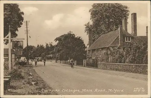 Milford Turnpike Cottages, Main Road, Great Britain Postcard 1951