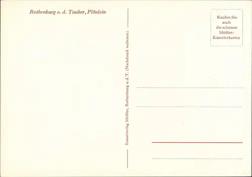 Rothenburg ob der Tauber Plönlein Strassen Partie, alte Häuser 1970