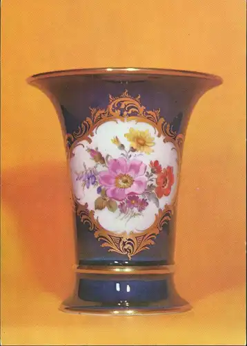 Ansichtskarte  Bechervase mit handgemalten Blumen (DDR-Postkarte) 1978