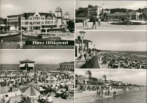 Ansichtskarte Binz (Rügen) Strand, Kurhaus, Villen 1974