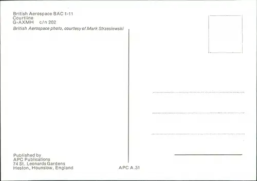 British Aerospace BAC 1-11 Courtline G-AXMH c/n 202 Flugwesen - Flugzeuge 1983