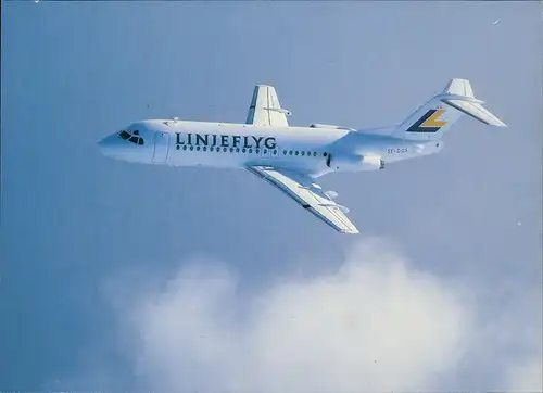 Ansichtskarte  Linjeflyg Fokker F28-4000. Flugwesen - Flugzeuge 1978