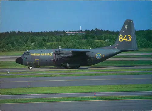 Ansichtskarte  Swedish Air Force Tp 84 Hercules C-130 Flugzeuge Militär 1981