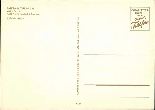 Bad Soden-Salmünster PARKSANATORIUM KG Willy Pitzer Aufenthaltsraum 1970