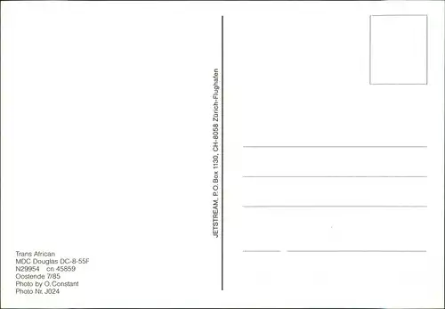 Ansichtskarte  Trans African MDC Douglas DC-8-55F Flugzeuge - Boeing 1981