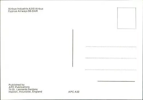 Airbus Industrie A310 Airbus Cyprus Airways 5B-DAR Flugwesen - Flugzeuge 1983