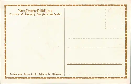 Ansichtskarte  "Der sinnende Dackel" Hund Dog - Kunstwart Bildkarte 1910