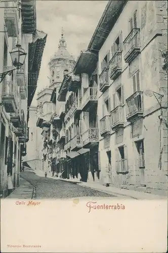 Postales Hondarribia Umland-Ansicht Calle Mayor in Fuenterrabia 1900