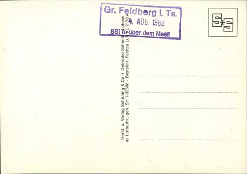 Ansichtskarte Schmitten (Hochtaunus) Großer Feldberg mit Funkturm 1982