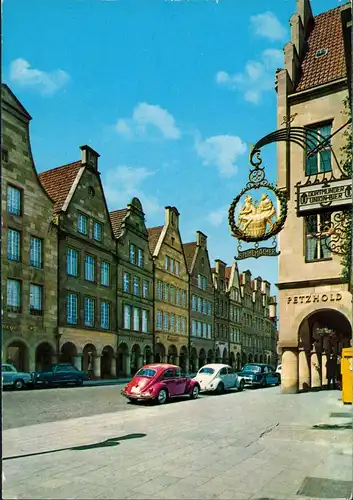 Münster Westfalen Prinzipalmarkt VW Käfer Volkswagen Stuhlmacher Geschäft 1976