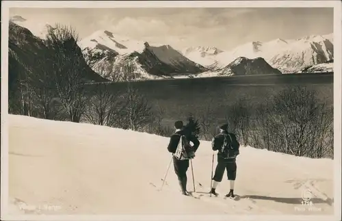 Norwegen   Norwegen Ski-Wanderer Norge Winter Norway 1933    Stempel TRONDHEIM