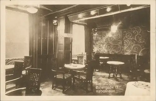 Kopenhagen København Bierstube Bierstuben Ostergade 13 Innenansicht 1920