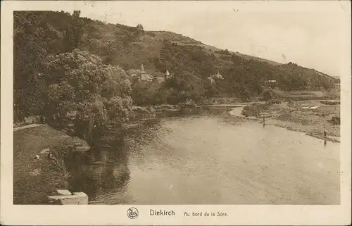 Postcard Diekirch Au bord de la Sure, Fluss Partie 1928