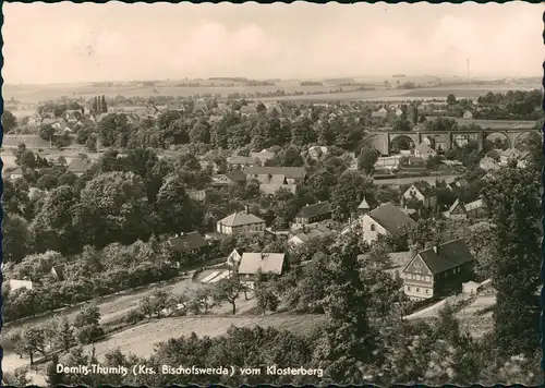 Demitz-Thumitz Zemicy-Tumicy Panorama-Ansicht vom Klosterberg gesehen DDR AK 1965