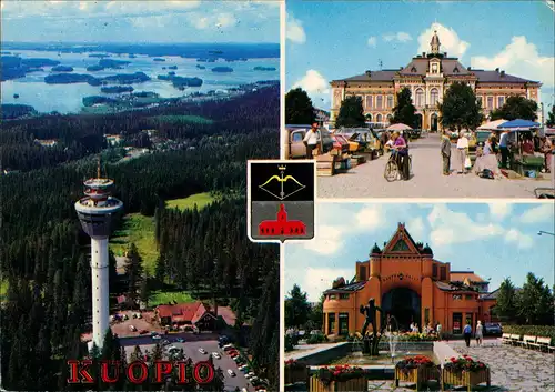 Postcard Kuopio Fernsehturm, Markt 1976