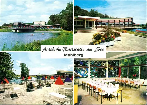 Ansichtskarte Mahlberg Autobahn-Raststätte am See Pächter Carl Greiner 1980