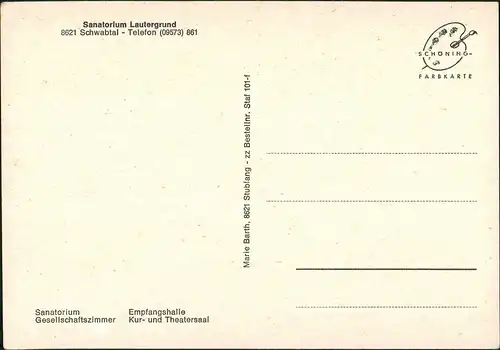 Schwabthal (Schwabtal) Sanatorium Lautergrund Mehrbild-AK Innen und Außen 1970