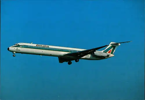 Ansichtskarte  Flugzeug MD-82 (I-DAWP) ALITALIA 1985