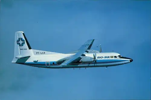 Ansichtskarte  Fokker F27 MK200, Rio Sul, PT-LCX 1990