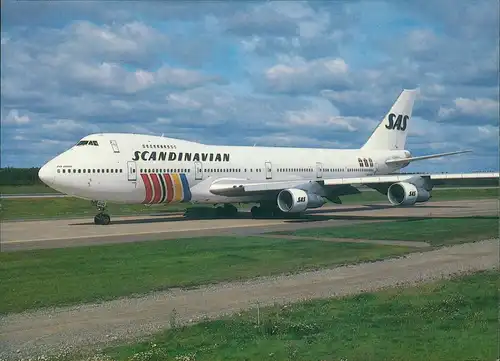 Ansichtskarte  S.A.S. Boeing 747-283M. Flugwesen - Flugzeuge 1985