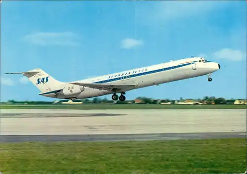 The SAS Super DC-9 jetliner. SAS SCANDINAVIAN AIRLINES Flugwesen Flugzeuge 1981