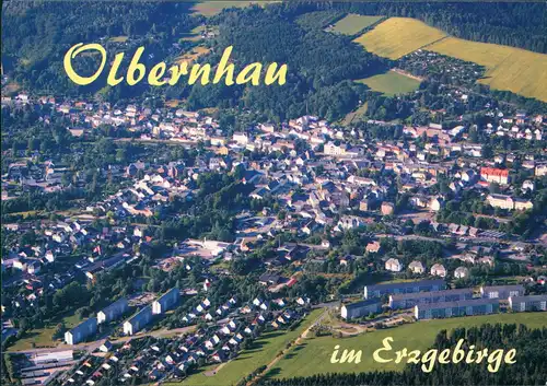 Olbernhau Luftaufnahme Luftbild Ortsbereich Erzgebirge vom Flugzeug aus 2000